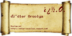 Ádler Orsolya névjegykártya